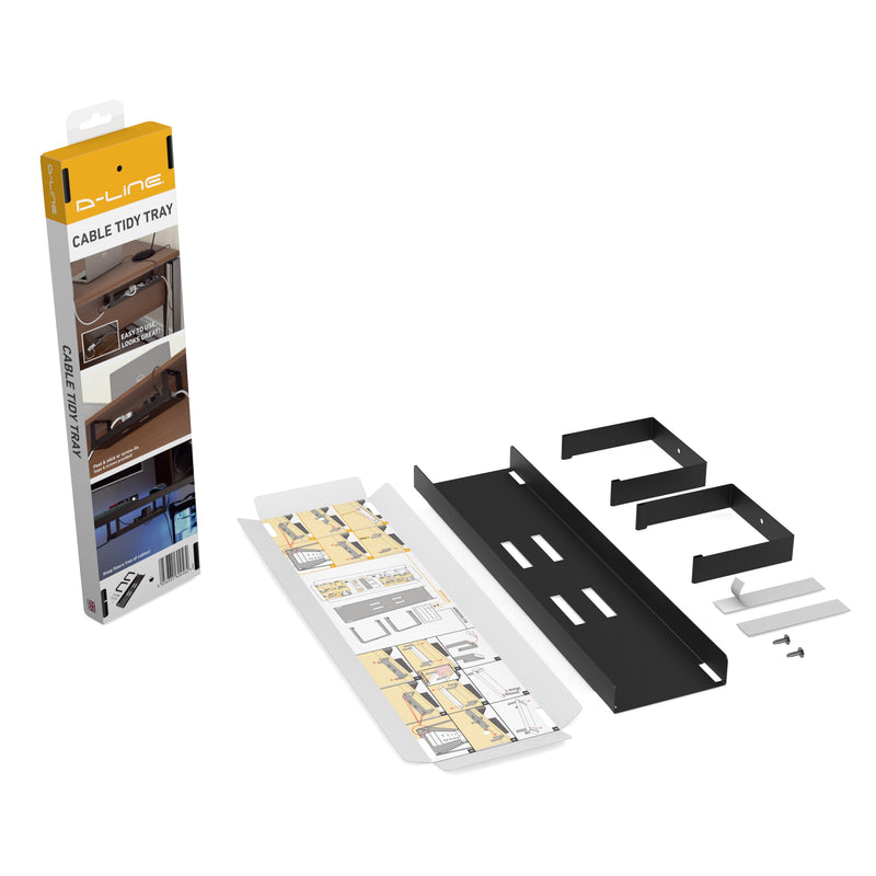 D-Line Cable Tidy - Cable Tidy Tray - Black