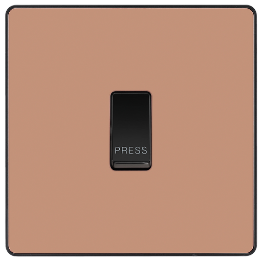 BG Electrical Evolve Polished Copper - Single, bell push switch