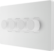 BG Electrical Evolve Pearlescent White - Quadruple, 2 way push 200W