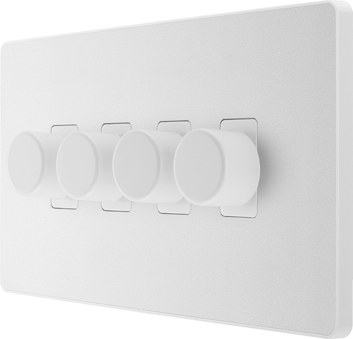 BG Electrical Evolve Pearlescent White - Quadruple, 2 way push 200W