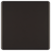 BG Electrical Flatplate Screwless Black Nickel - Single, blank plate