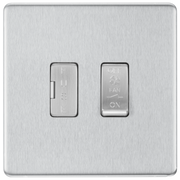 BG Electrical Flatplate Screwless Brushed Steel - 3 pole fan isolator, fused
