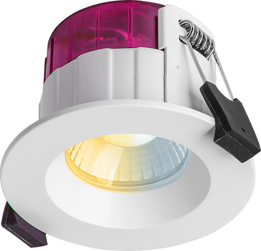 Luceco Elite - FType Elite Fire Rated Downlight 4W/6W 690lm Power Change with 4Colour CCT 2700, 3000, 4000K, 6000K Dimmable IP65 White - Regressed - 10 pack