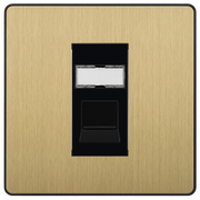 BG Electrical Evolve Satin Brass - Single, RJ45 telephone socket
