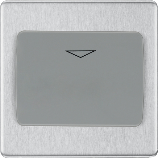 BG Electrical Flatplate Screwless Brushed Steel - Hotel key card switch