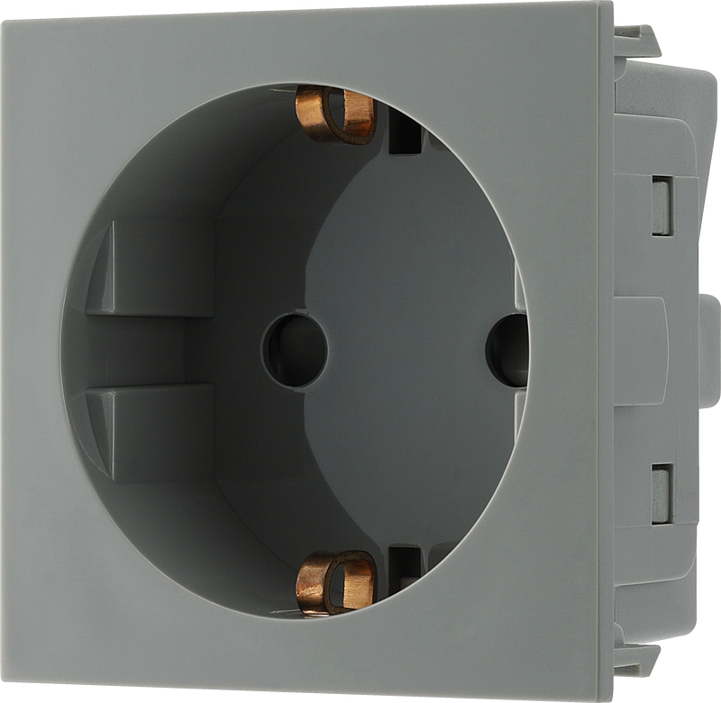 BG Electrical Euro Module - 16A Schuko, unswitched socket