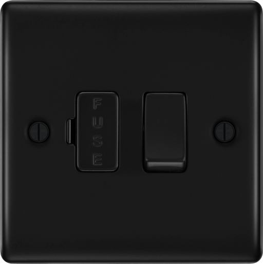 BG Electrical Nexus Metal Matt Black - Switched and fused