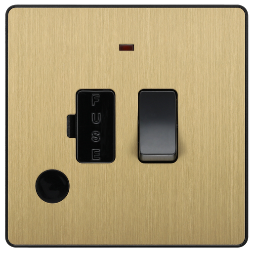 BG Electrical Evolve Satin Brass - Switched and fused with indicator