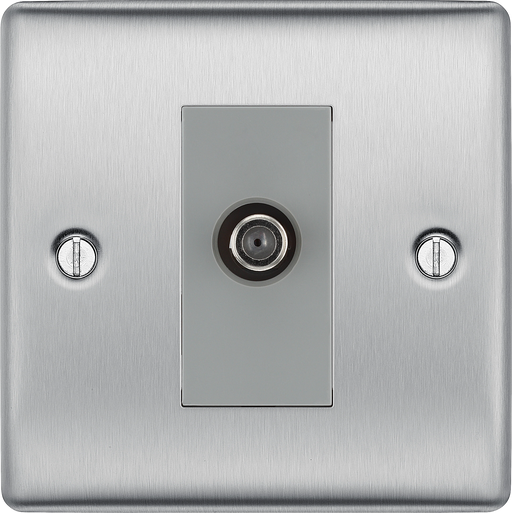 BG Electrical Nexus Metal Brushed Steel - Single, satellite