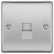 BG Electrical Nexus Metal Brushed Steel - Single, telephone socket, master