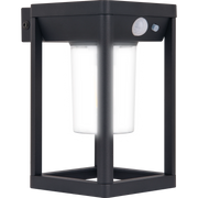 Luceco Azurar Coach Lantern - Filament Decorative Solar Wall Light with PIR Motion Sensor, Outdoor Lantern, Exterior Lighting, LED Bulb Included, Black, IP54, 2.7W, 220lm, 3000K