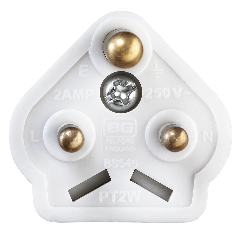 Masterplug Basic - Round Pin, 2A, White