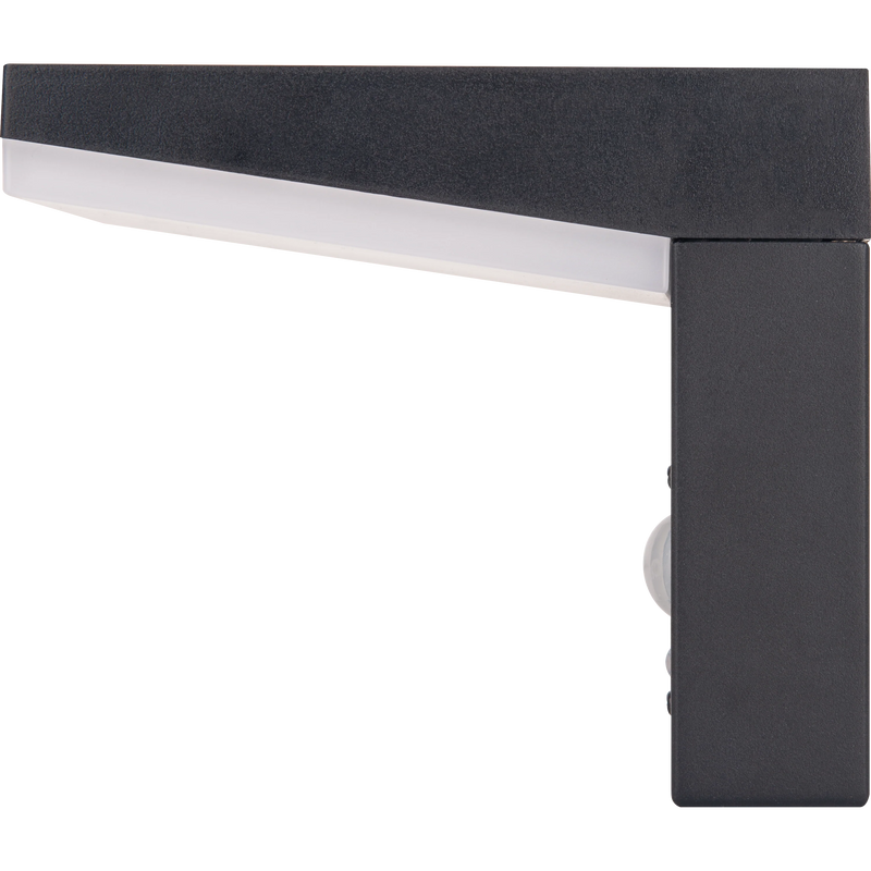Luceco Slate Grey Wall Lights - Aries Decorative Outdoor Solar Wall Light with PIR Motion Sensor, LED Exterior Lighting, Slate Grey, IP44, 5W, 600lm, 3000K