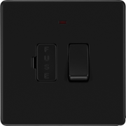 BG Electrical Flatplate Screwless Matt Black - Switched and fused with indicator