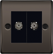 BG Electrical Nexus Metal Black Nickel - Double, TV/FM