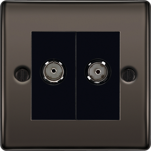 BG Electrical Nexus Metal Black Nickel - Double, TV/FM