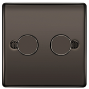 BG Electrical Nexus Metal Black Nickel - Double, 2 way push 200W