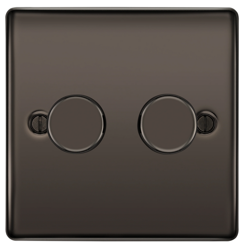 BG Electrical Nexus Metal Black Nickel - Double, 2 way push 200W