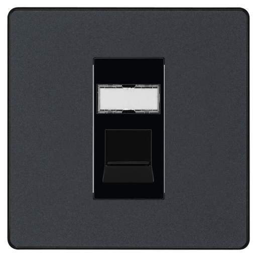 BG Electrical Evolve Matt Grey - Single, RJ45 telephone socket