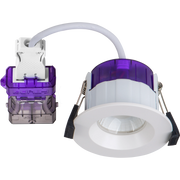 Luceco Ftype Ultra Fire Rated Downlight 4W/6W 690lm Power Change & CCT Change 3000K / 4000K Dim2Warm Dimmable IP65 White - Regressed