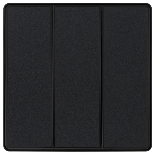 BG Electrical Evolve Matt Black - Triple, 2 way switch, edge rocker