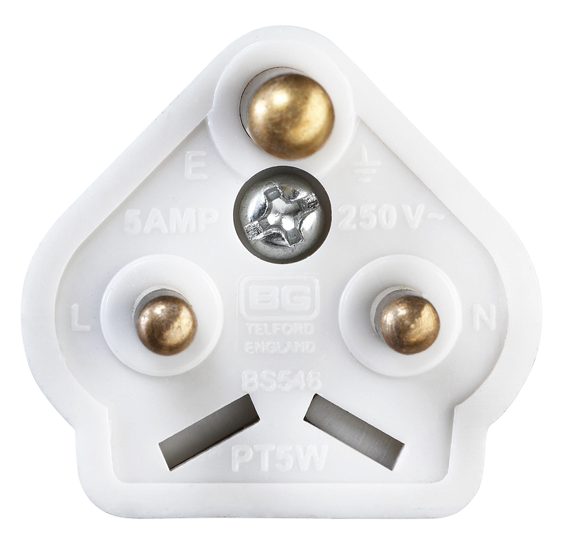 Masterplug Basic - Round Pin, 5A, White
