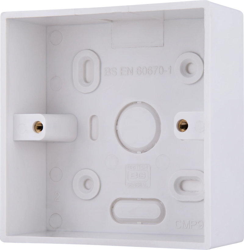 BG Electrical 900 Series - PVC Square Surface Box, Single, 32mm