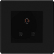 BG Electrical Flatplate Screwless Matt Black - 5A single, unswitched, round pin