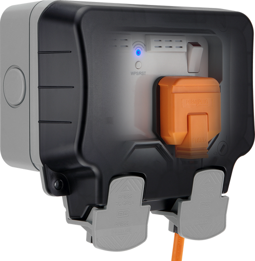 BG Electrical Weatherproof Storm - Double, switched, with WiFi extender, IP66