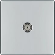 BG Electrical Flatplate Screwless Polished Chrome - Single, co-axial