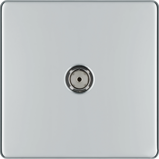 BG Electrical Flatplate Screwless Polished Chrome - Single, co-axial