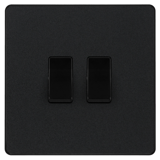 BG Electrical Evolve Matt Black - Double, 2 way switch