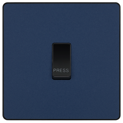 BG Electrical Evolve Matt Blue - Single, bell push switch