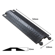 D-Line Floor Cover - Drive Over Cable Protector, Black - 765mm Length, Cavity 45x20mm