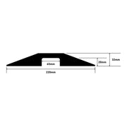 D-Line Floor Cover - Drive Over Cable Protector, Black - 765mm Length, Cavity 45x20mm