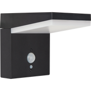 Luceco Slate Grey Wall Lights - Aries Decorative Outdoor Solar Wall Light with PIR Motion Sensor, LED Exterior Lighting, Slate Grey, IP44, 5W, 600lm, 3000K