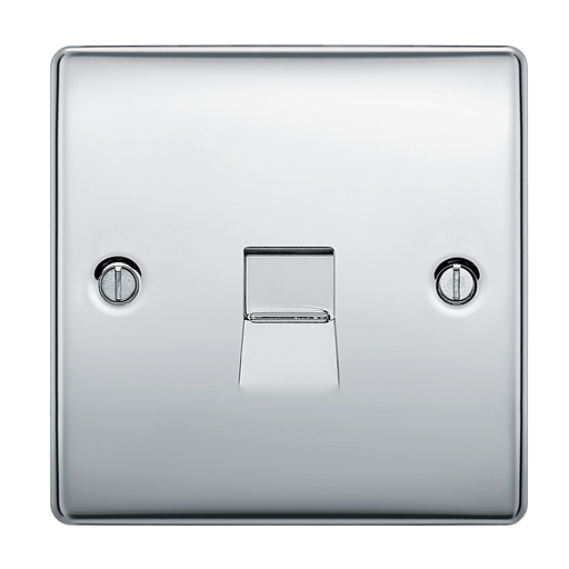 BG Electrical Nexus Metal Polished Chrome - Single, RJ11 telephone socket