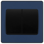 BG Electrical Evolve Matt Blue - Double, 2 way switch, wide rocker