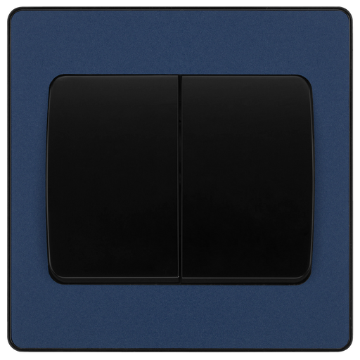 BG Electrical Evolve Matt Blue - Double, 2 way switch, wide rocker