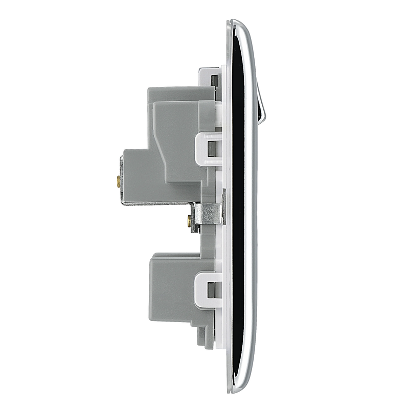 BG Electrical Nexus Metal Polished Chrome - 15A, single, switched, round pin