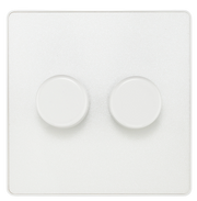 BG Electrical Evolve Pearlescent White - Double, 2 way push 200W