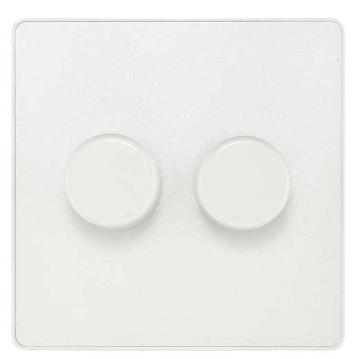 BG Electrical Evolve Pearlescent White - Double, 2 way push 200W
