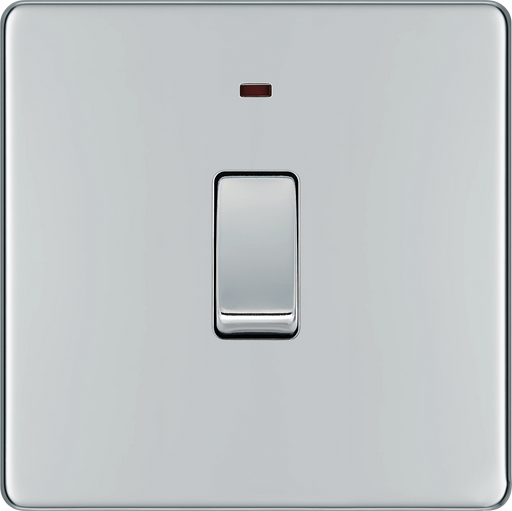 BG Electrical Flatplate Screwless Polished Chrome - 20A, double pole, with indicator