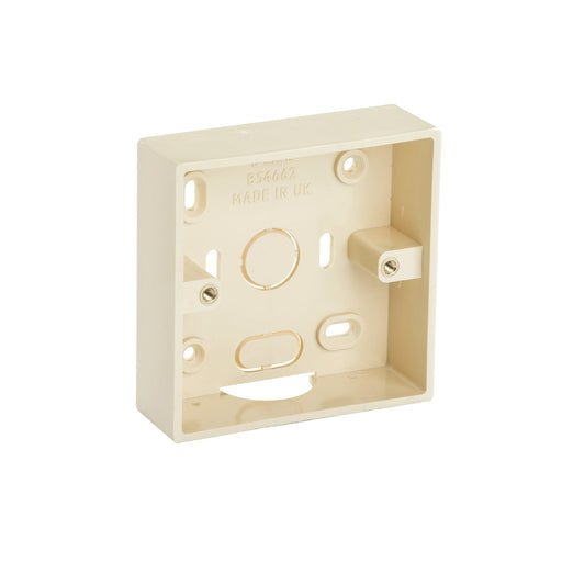 D-Line Trunking - Single Surface Box, Magnolia - 28mm depth