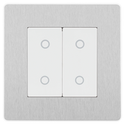 BG Electrical Evolve Brushed Steel - Double, 2 way touch, 200W, secondary