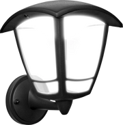 Luceco Coach Lantern - Exterior LED Coach Lantern 4 Panel Bottom Arm 640lm 8w 4000k Ip44 Black Non-pir