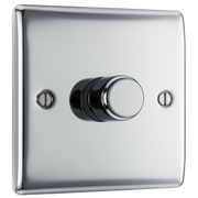 BG Electrical Nexus Metal Polished Chrome - Single, 2 way push 200W