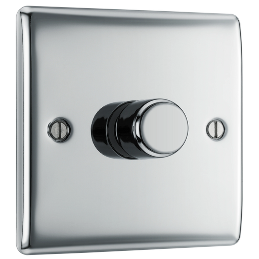 BG Electrical Nexus Metal Polished Chrome - Single, 2 way push 200W