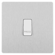 BG Electrical Evolve Brushed Steel - Single, bell push switch