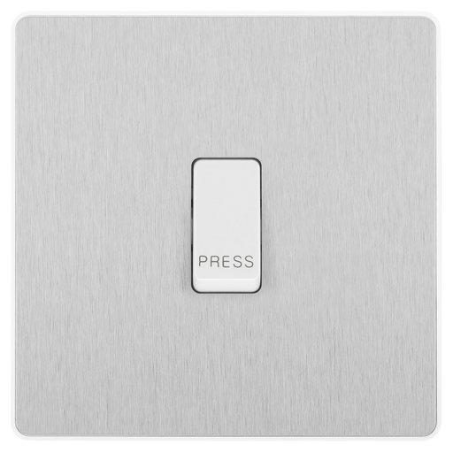 BG Electrical Evolve Brushed Steel - Single, bell push switch